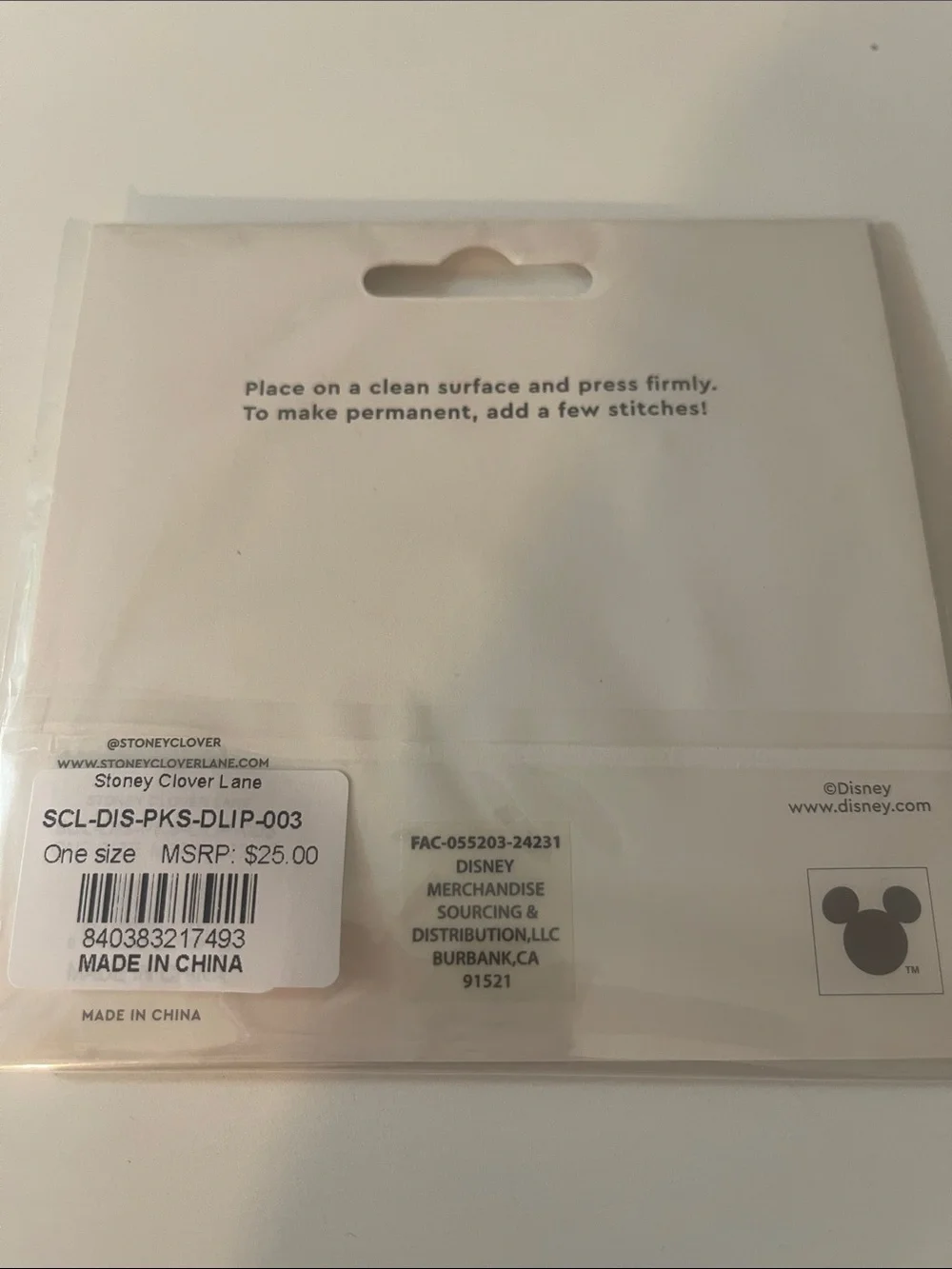Disney embroidered adhesive